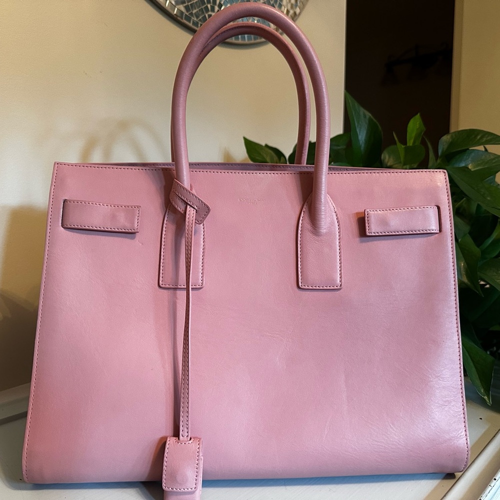 Saint Laurent Sac de Jour, large pink calfskin